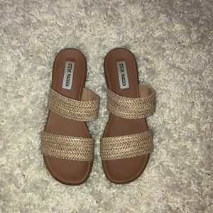 Steve Madden Dual Natural Raffia Slide Sandal